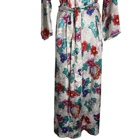 Mary McFadden For Neiman Marcus Vintage Floral Kimono Robe and Night Gown Set - Picture 11 of 16